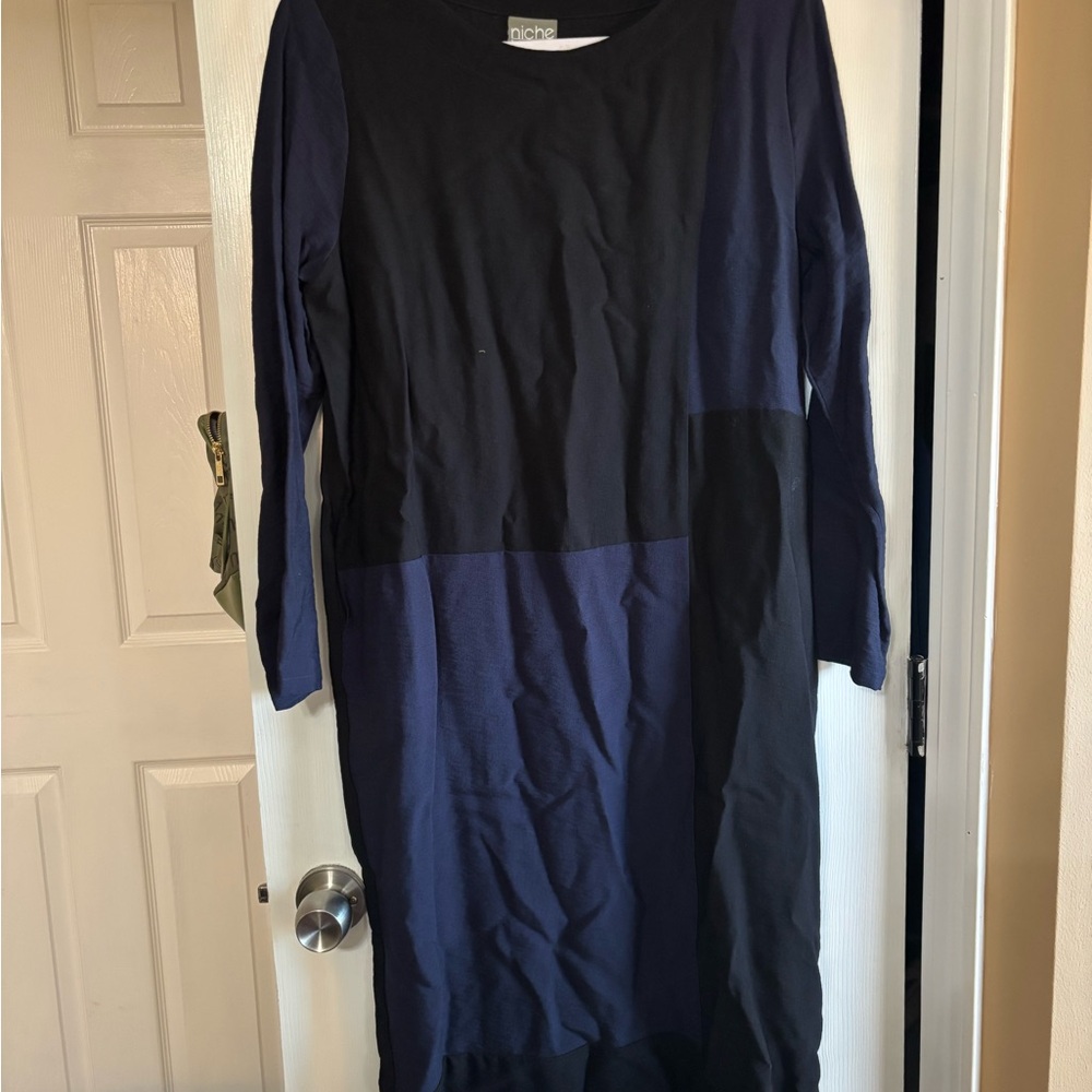 Women's Black and Blue Dress